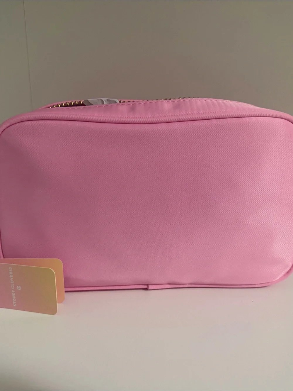 Stoney Clover Lane Pink Cosmetic Makeup Storage Pouch with Gold Zipper